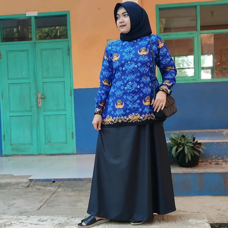 Gamis korperi stelan dinas kerja wanita Korpri Katun 6