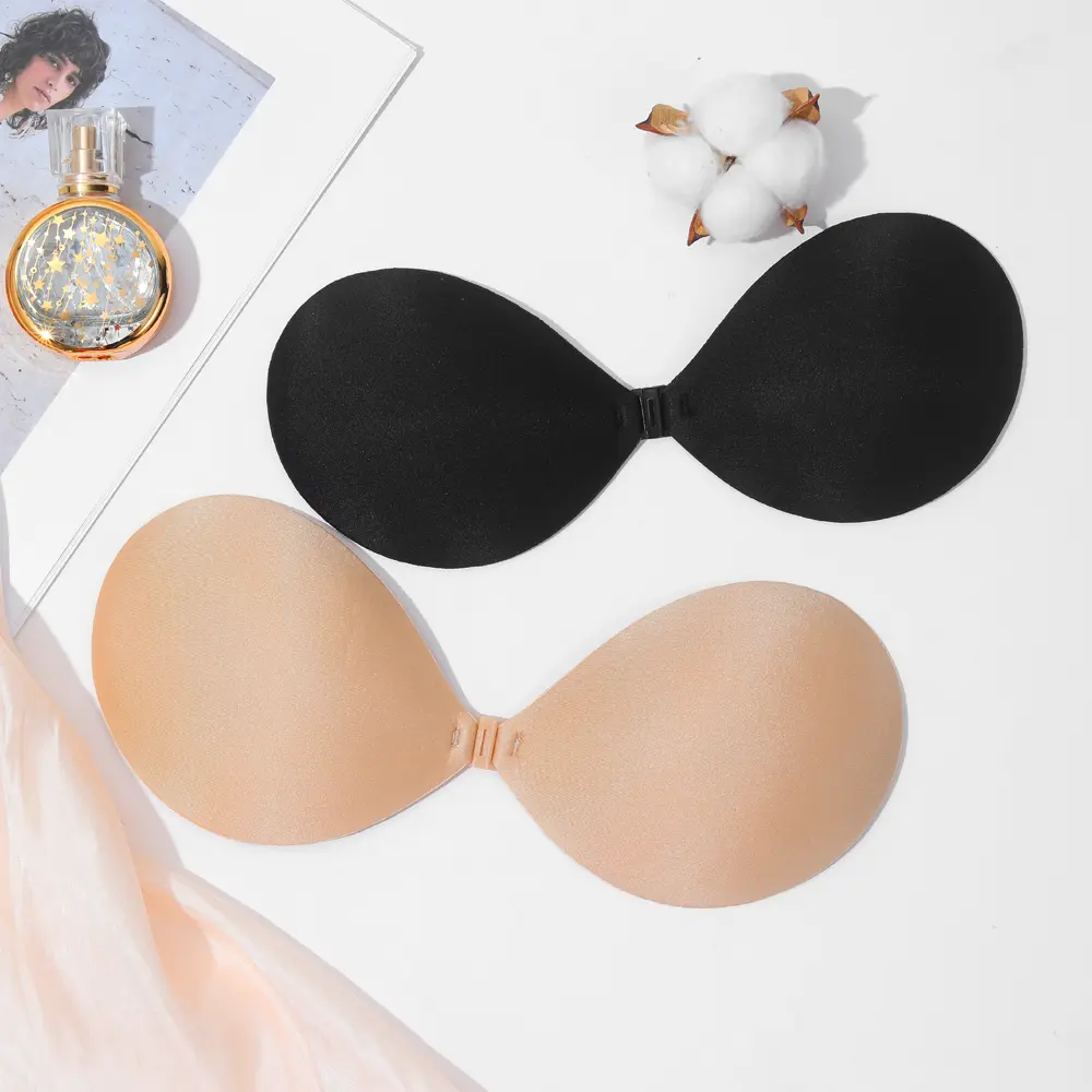 Women's bra Invisible Push Up Bra Self-Adhesive Silicone Seamless Front Closure Sticky Backless Strapless Bra