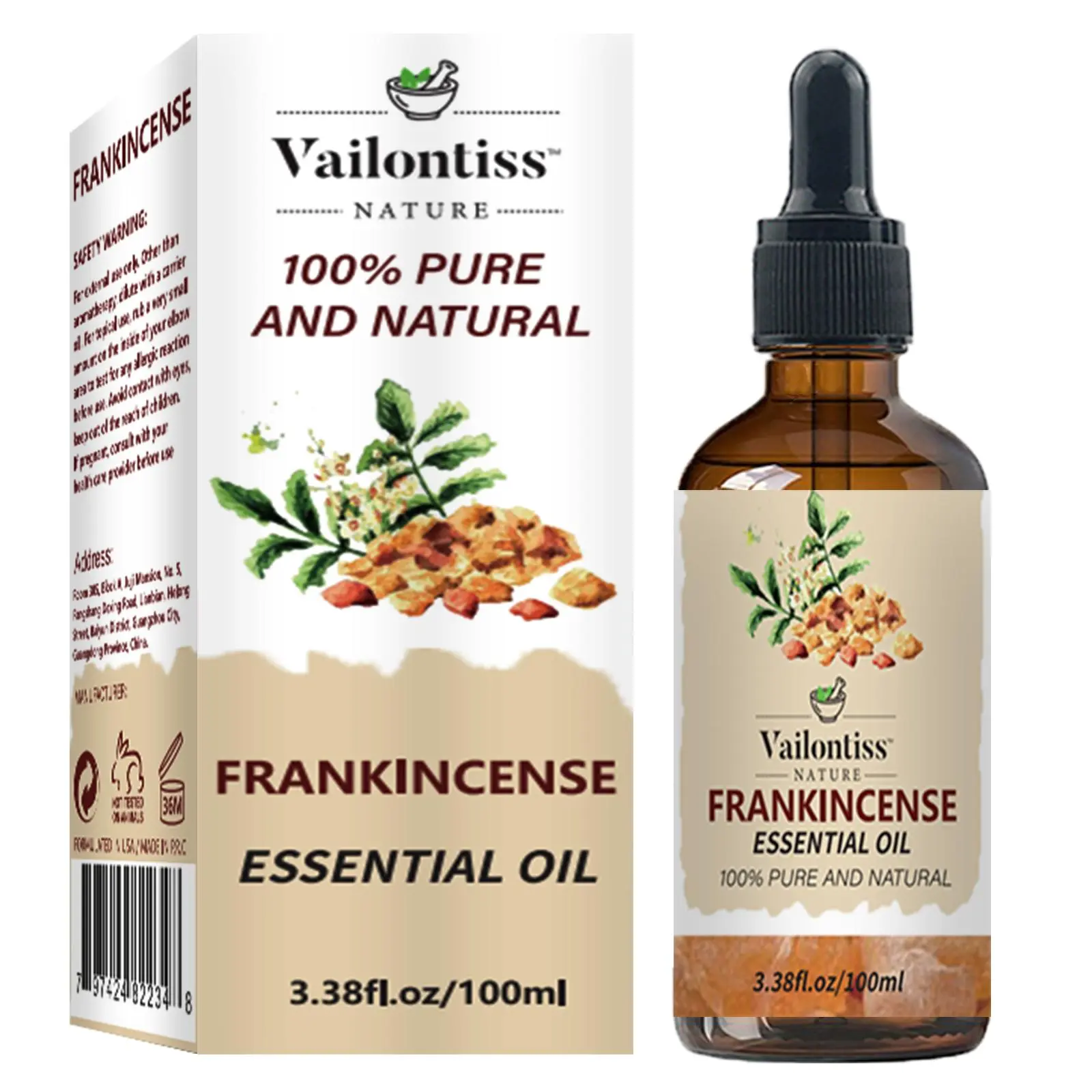 100ml Pure Frankincense Essential Oil, Natural Body Massage Oil for Face Hair Body Nail, Nourishing Fragrance Oil for Daily Skin Care