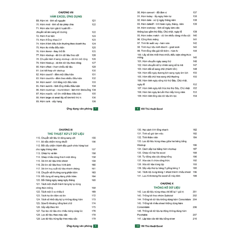 Combo 2 sách Word và sách 150 Tình Huống Excel Ứng Dụng Văn Phòng - Nguyễn Quang Vinh - Tặng Túi Vải + Bảng Hàm Excel 8