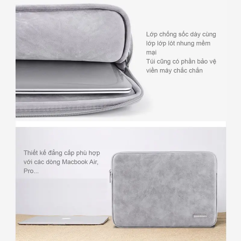 Túi chống sốc Laptop máy tính Mac da sang chảnh CanvasArtisan chính hãnġ Nam Bag Nhung Balo Đồng 4