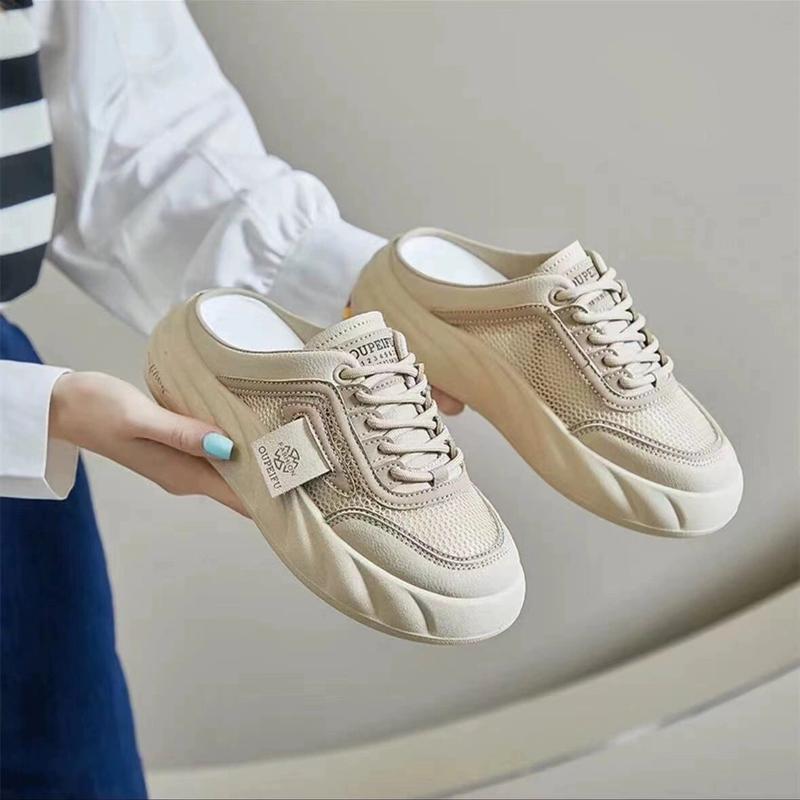 Giày đạp gót nữ Oufeifu chất vải lưới thoáng mát
