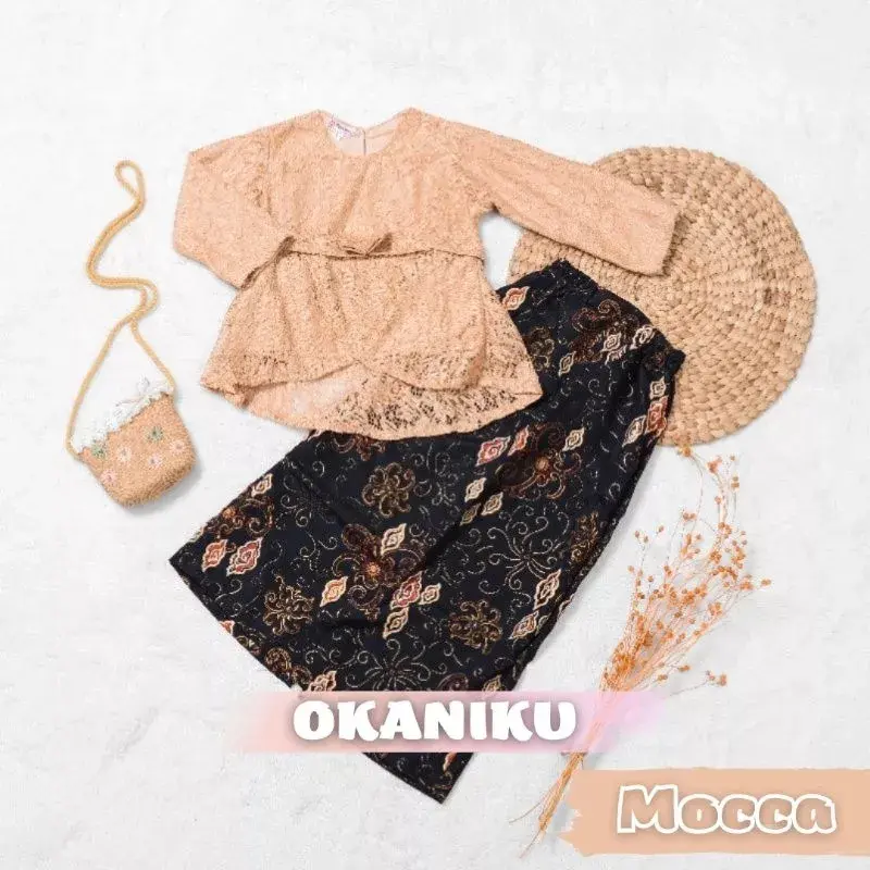 Setelan Baju Kebaya Anak Perempuan Modern Brokat Rok Span Kimono Acara Wisuda KondanganTK SD SMP Fashion 4