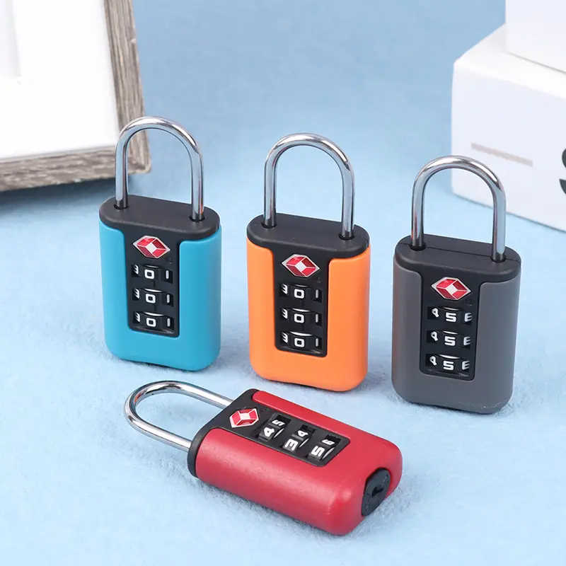 Padlock Password Locks TSA Customs Code Lock For Travel Luggage Password Lock Contrast Design Padlock 3 Digit Combination Lock