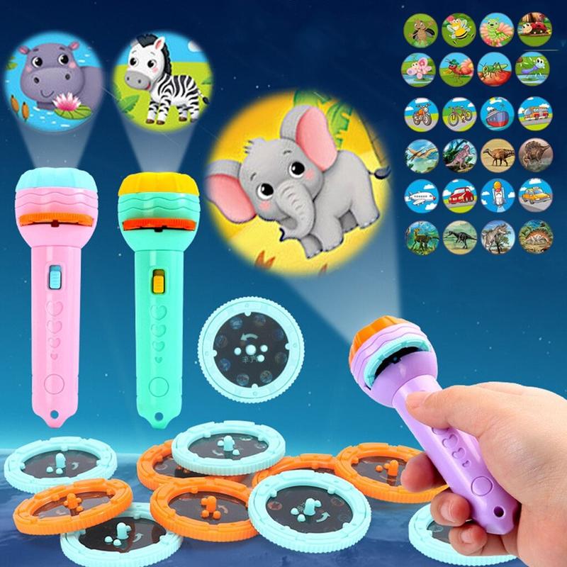 Kids Toy Flashlight Projector 4 Slides 32 Pictures Fun Flashlight ...
