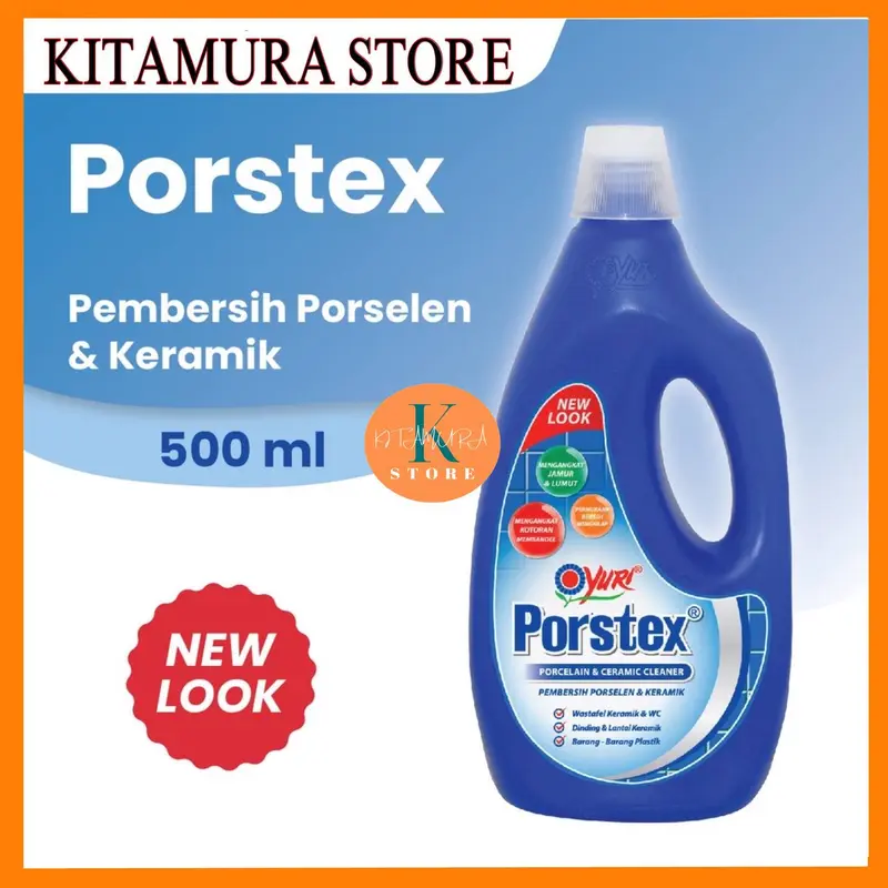 Porstex Biru 500 Ml Pembersih WC Kamar Mandi Porselen Keramik Ubin dinding Toilet Cairan 0