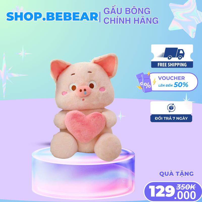 Gấu Bông Heo Lông Sổ Mũi Ôm Trái Tim Thú Nhồi Bông Heo Tim Quà Tặng Đáng Yêu Toy Đồ Chơi gaubong  conheo Voi hồng gấu lợn