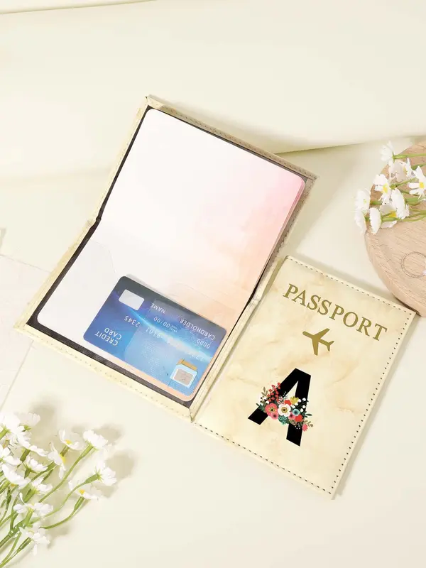 Letter Pattern Passport Case, Lightweight & Portable Passport Holder, Multi-functional Passport Case for Men & Women, Travel Accessories 3