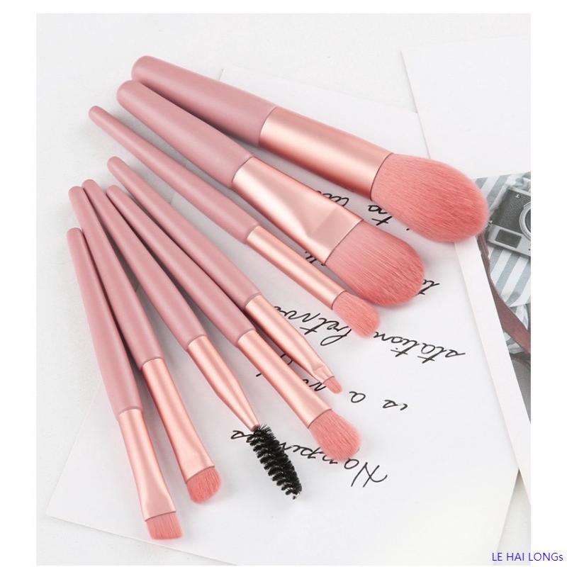 LE HAI LONGs Bộ Cọ Trang Điểm 8 Món Kèm Túi zip, Bộ Cọ Lông Mềm Đánh Phấn mắt, Tạo Khối Cá Nhân Chuyên Dụng 5