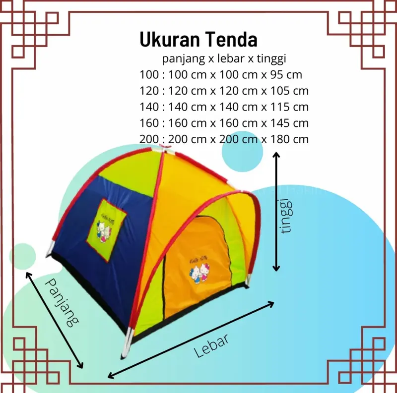 Tenda Mainan Anak Warna Full Ukuran 100cm 120Cm 140Cm 160Cm SSJ 2 Store 4