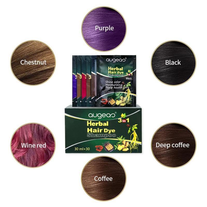 Product Introduction of 【TERSEDIA & COD】30ml Sampo Pewarna Rambut Herbal Plant Menutupi Kesehatan Di Rambut Kulit Q8D4 31