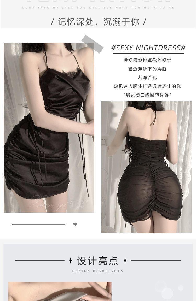 Product Introduction of Váy Ngủ Mùa Hè, Hàng Mới Về Năm 2025, Đồ Ngủ Nữ Gợi Cảm, Quần Áo Cảm Xúc, Ren Bó Sát, Trong Suốt, Thích Hợp Cho Mùa Xuân Và Mùa Thu, Phong Cách Dễ Thương Và Gợi Cảm, Thiết Kế Mơ Lén, Làm Bằng Lụa Lạnh 4