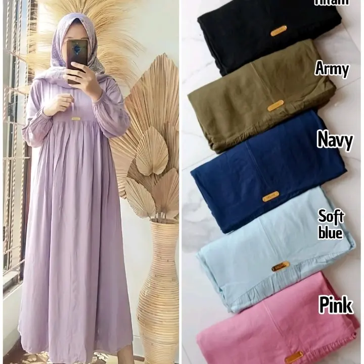 Midi dress rayon polos//homey dress rayon premium
