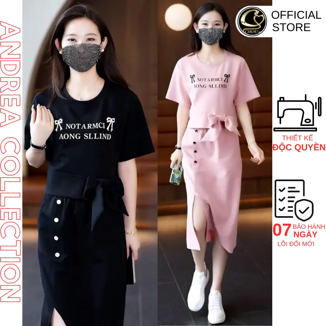 Set Đồ Nữ Cao Cấp SB11 – Thiết Kế Sang Trọng, Chân Váy Xẻ Tà, Phối Nơ Duyên Dáng