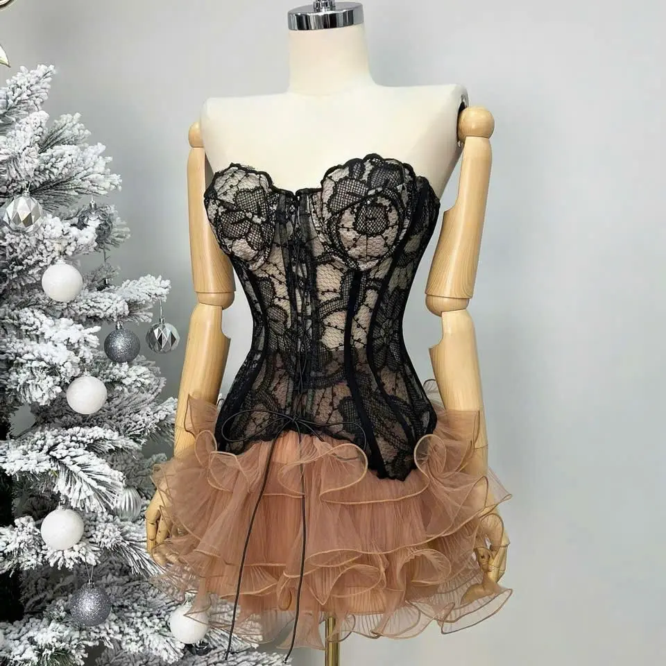Set ren chân váy lưới