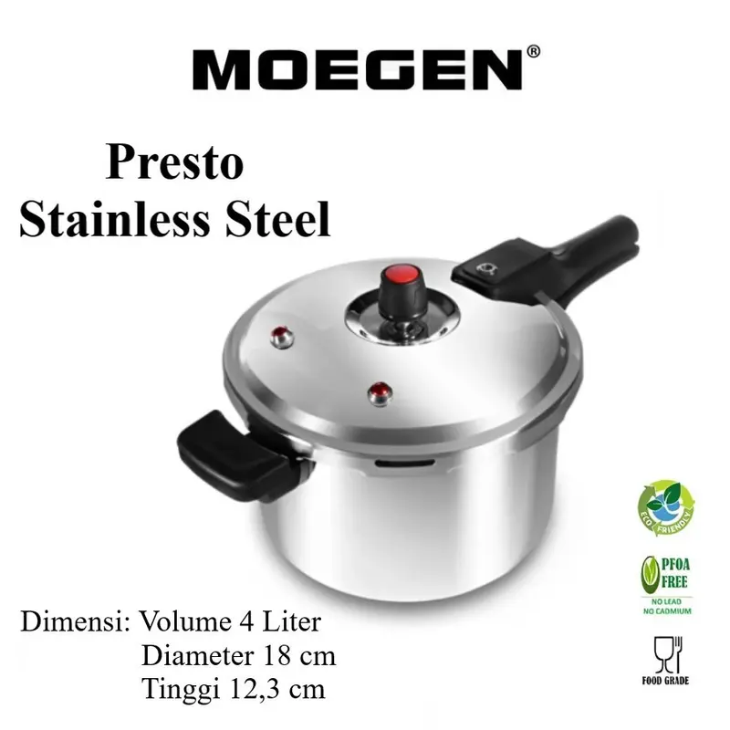 MOEGEN Presto Stainless Steel 4 Liter Pressure Cooker 0