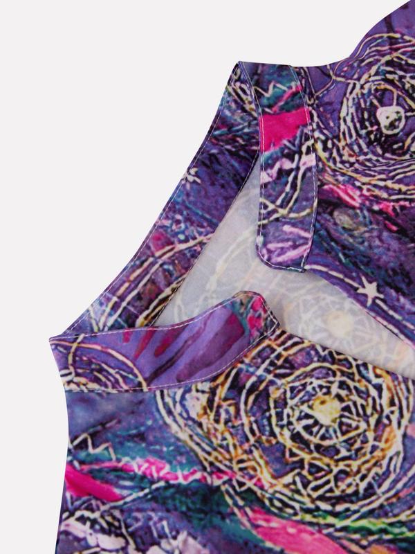 Women's Floral Print Button Front Blouse, Boho Notched Neck Long Sleeve Top for Vacation Holiday, Ladies Clothes for All Seasons 3
