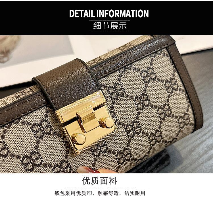 Product Introduction of Ladies' Short, High Appearance, Multi Slot, Three Fold Buckle, Hand-held Long Wallet 5