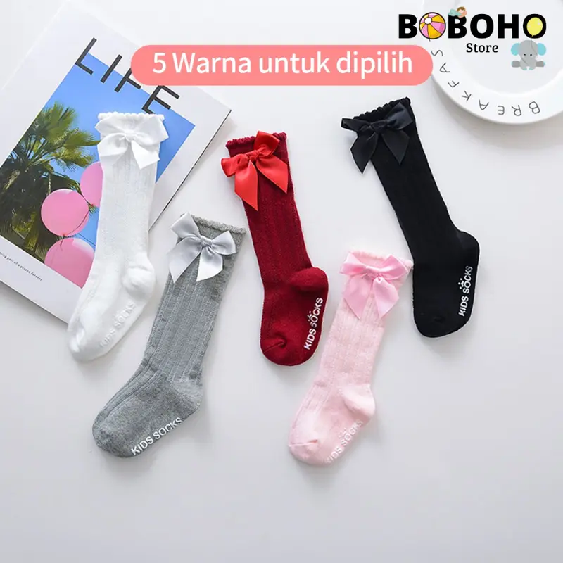 Boboho - Kaos Kaki Panjang Anak Bayi Cewek Anti Slip / Kaus Kaki Anak Bayi Perempuan 6