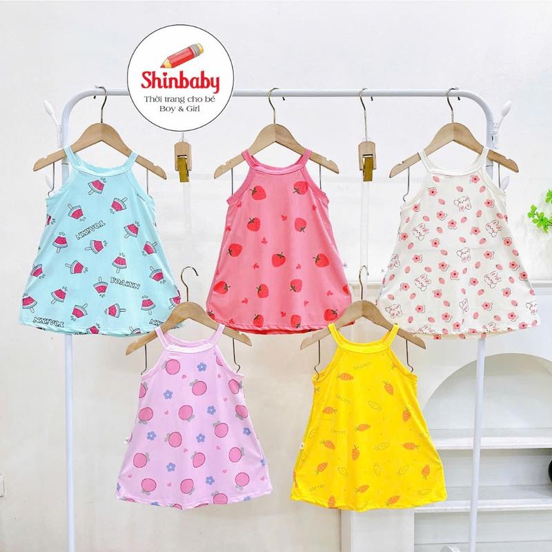 Set 5 Váy Yếm Hai Dây Chất Tăm Mềm Mát Lạnh Nhiều Hình In Siêu Dễ Thương Cho Bé Gái Từ 9-40kg Mẫu 3 Jean Thun