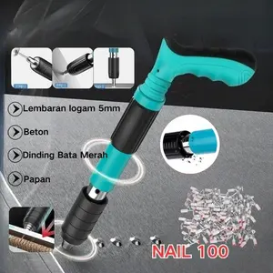 【COD】100 Paku SET Paku Beton Stampset Mini T500 Paku Plat Besi Alat Pelubang Mesin Paku Keling Dinding Rumah Tangga