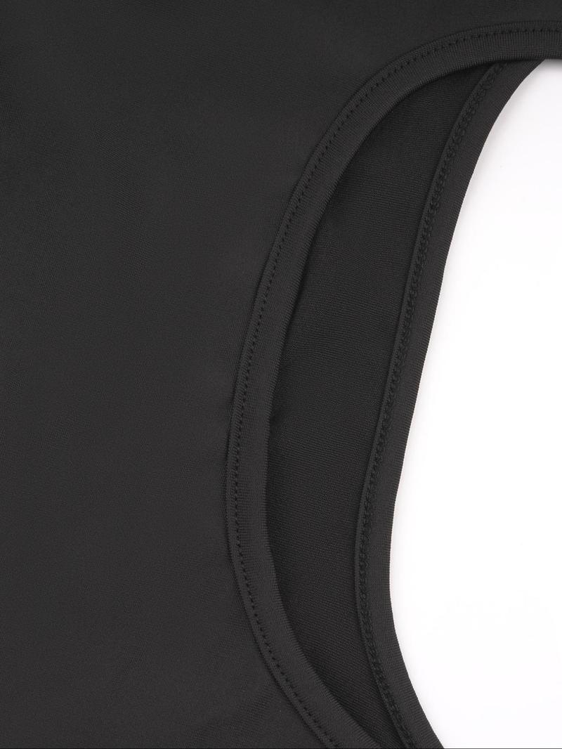 Product Introduction of Women's Solid Color Cut Out Bodysuit, Fashion Casual Sleeveless Bodysuit for Daily Outdoor Wear, Women Clothing for Summer 6