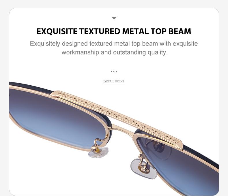 Product Introduction of Men's Glasses 2023 New Retro Metal Double Beam Sunglasses Square Frame Trimming Driving Sunglasses 7