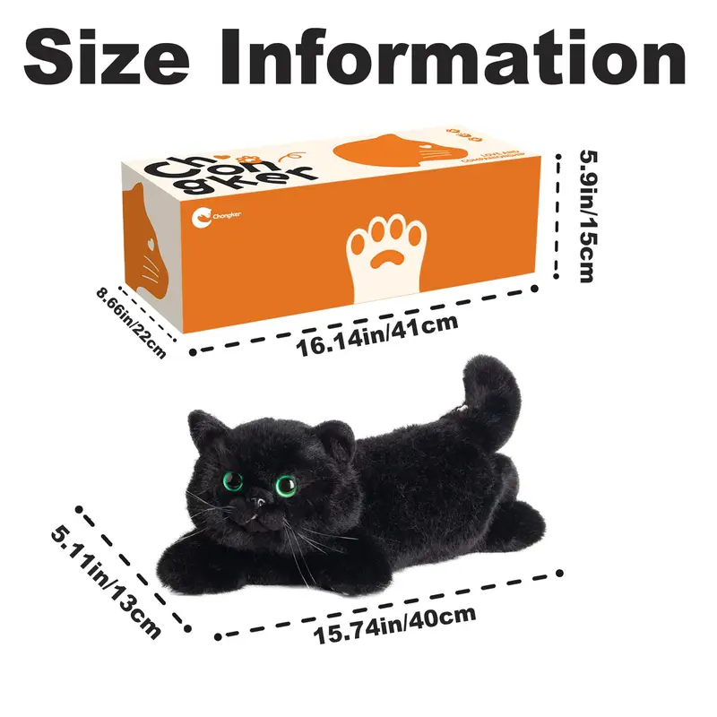 Black Cat Plush Toy, 1 Count Cute Cat Shaped Shoulder Bag, Realistic Plush Funny Cat Bag, Gift for Women and Kids 1