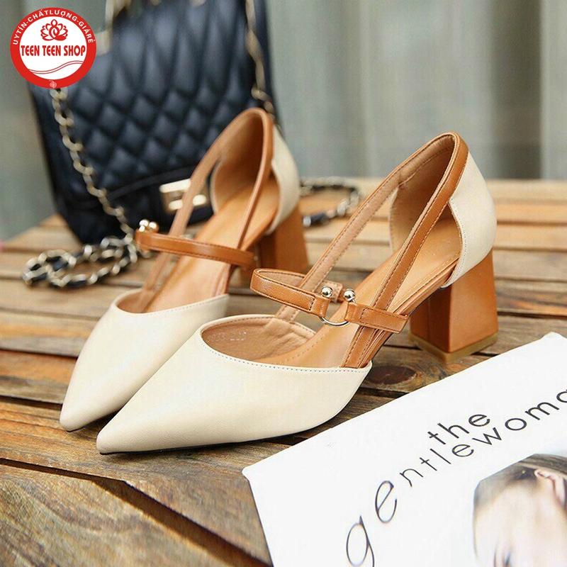 (Form nhỏ 0.5) Giày cao gót nữ 5 cm got vuong TTS 2