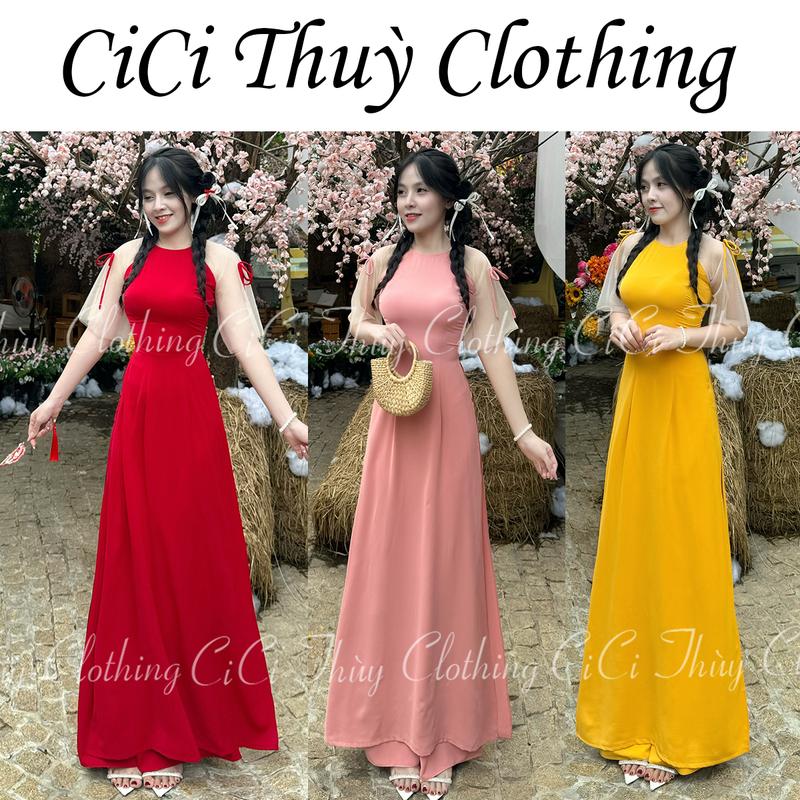 Sẵn Hàng Áo Dài Đào Anh - Áo dài Tết Dáng Eo Hottrend 2025 Chụp Ảnh Lễ Hội Caffe Cùng Bạn Be - CiCi Thuỳ CloThing áo dài xanh bơ Nữ Women Dress Đỏ