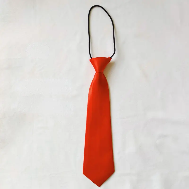 Solid Color Short Tie Accessory Set - Elastic Band, Perfect for Casual Uniforms, Performances, Parties, and School 0