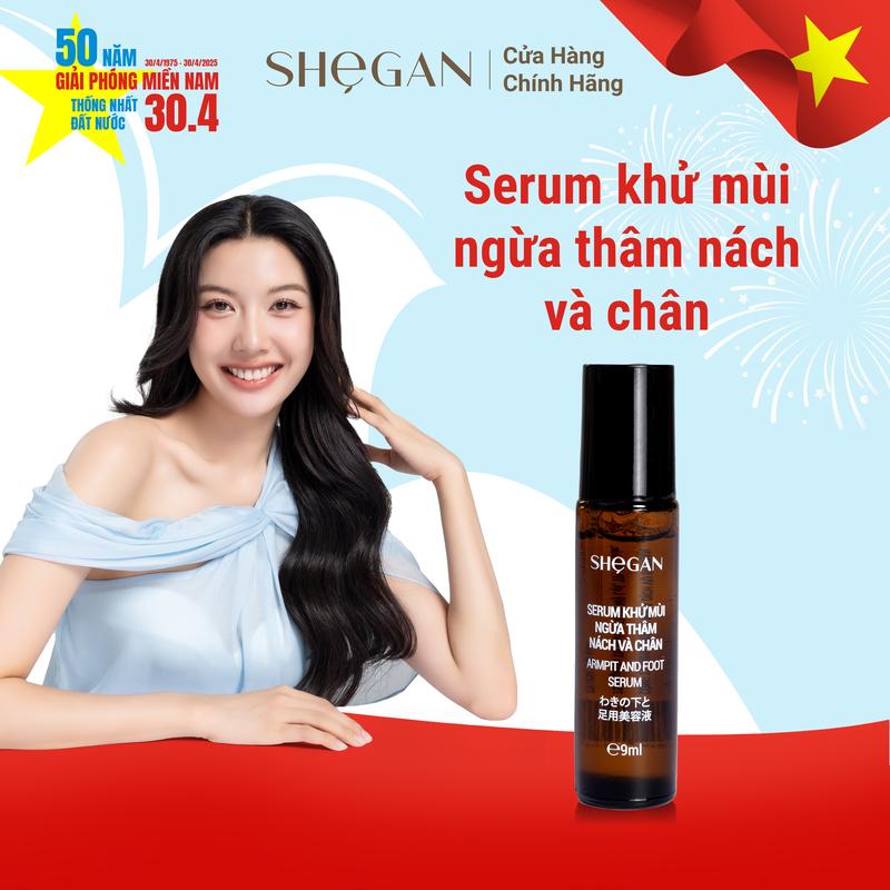 (CHE TÊN) Serum Khử Mùi Ngừa Thâm Nách và Chân SHEGAN 9ml - Giảm Tiết Mồ Hôi Vùng Nách và Chân, Không gây kích ứng, Phù Hợp Cho Mẹ Bầu Mẹ Bỉm