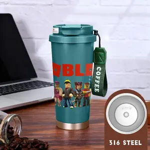 Tumbler Roblox Aesthetic Drinking Water Bottle Stainless Steel Tumblr CUP 500 ML Thermos Viral Cold Resistant Heat Tambler Coffee Cute Cool Kids For Cars Cup Gifts - Refillable, Light