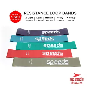 SPEEDS Tali Elastis Fitness Olahraga Resistance Bands Loop Bands 1 Set Yoga Serbaguna Abu Alat 024-20