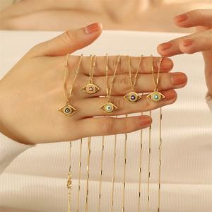 สร้อยคอจี้ตาปีศาจ สำหรับผู้หญิง ในสต็อก ดีไซน์ไม่ซ้ำใครและเกินจริง สไตล์อินเทรนด์ หยดน้ำมันตา โซ่ทองแดง มาใหม่