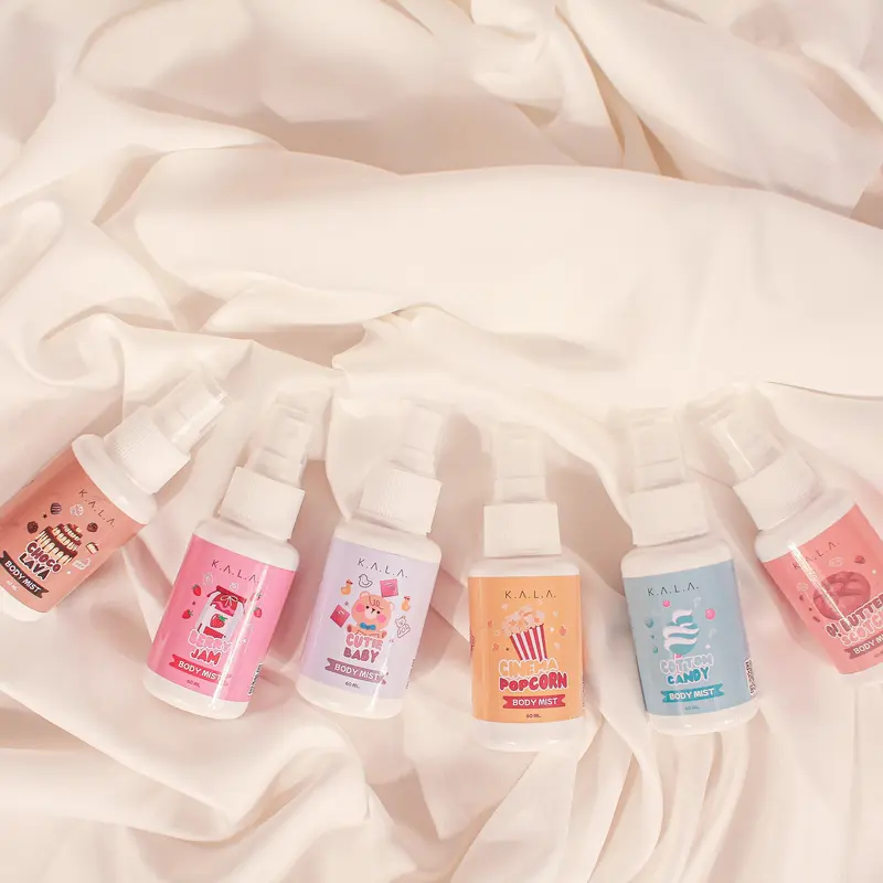 KALA Body Mist  Perfume  Paket 3pcs 60ml Spray Parfume Tahan Lama Vanilla Popcorn BPOM 1