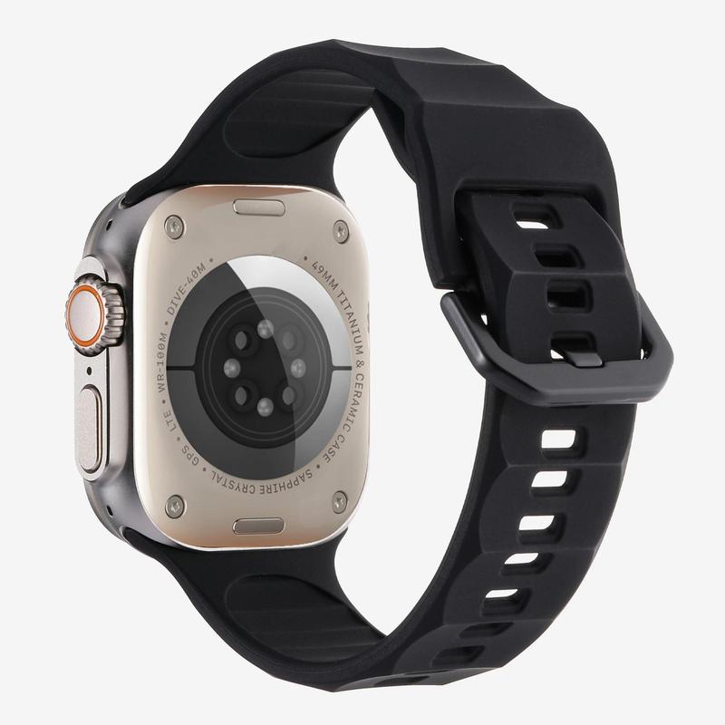 Dây đeo silicon, cho Apple Watch Ultra 2, Có sẵn trong 49mm, 45mm, 44mm, 42mm, 41mm, 38mm, 40mm, Vòng đeo tay băng, Tương thích với Dòng Iwatch 9, 8, 7, 6, 5, 4, SE, Correa Phụ Kiện Smartwatch 7