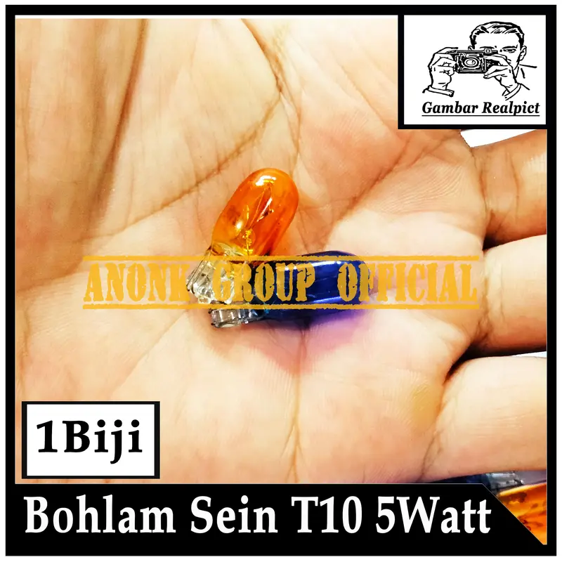 Lampu Bohlam Sein Senja T10 warna 12 Volt / Bohlam Sen Senja Spidometer 12V 5 Watt / Bohlam Colok Tancep T10 Biru 12 Volt 5 Watt 7