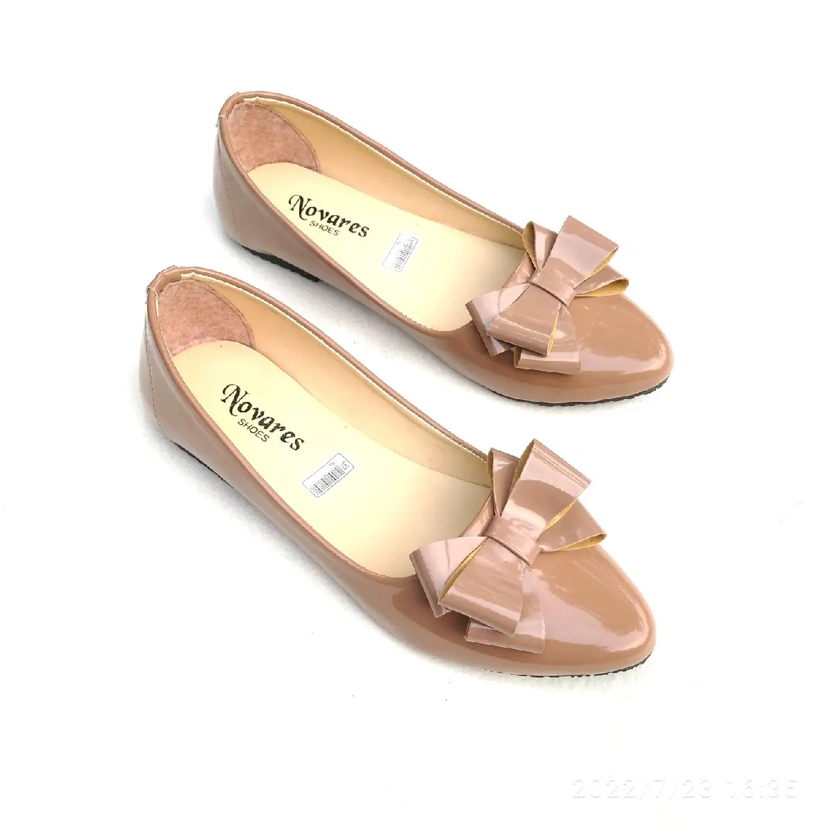 sepatu wanita flat shoes glosi pita tumpuk rn10 Shoes