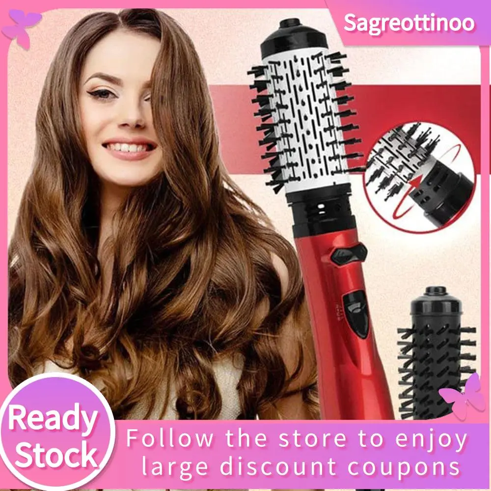 Fashion ABS Hot Air Brush Hair Straightener 3-in-1 Hot Air Styler Hot Air Spin Dryer Brush Rotating Hair Dryer Rotating Hair Straightener for Dry Hair
