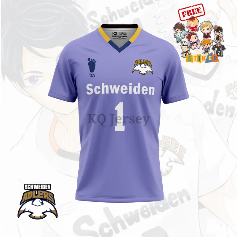 KQ Jersey Haikyuu Adlers Tim fullprint Anime Karasuno Desawa Anak custom Nama Punggung / Kaos Anime Haikyuu Karasuno Nekoma/ Sport 5
