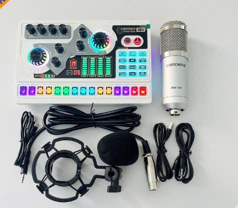  Bộ mic thu âm livestream BM900 vad sound card X5 kèm tai nghe,kẹp mic,kẹp điện thoại 
