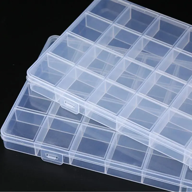 28 Grids Jewelry Box Diamond Embroidery Crystal Bead Organizer Storage Case Transparent Lightweight