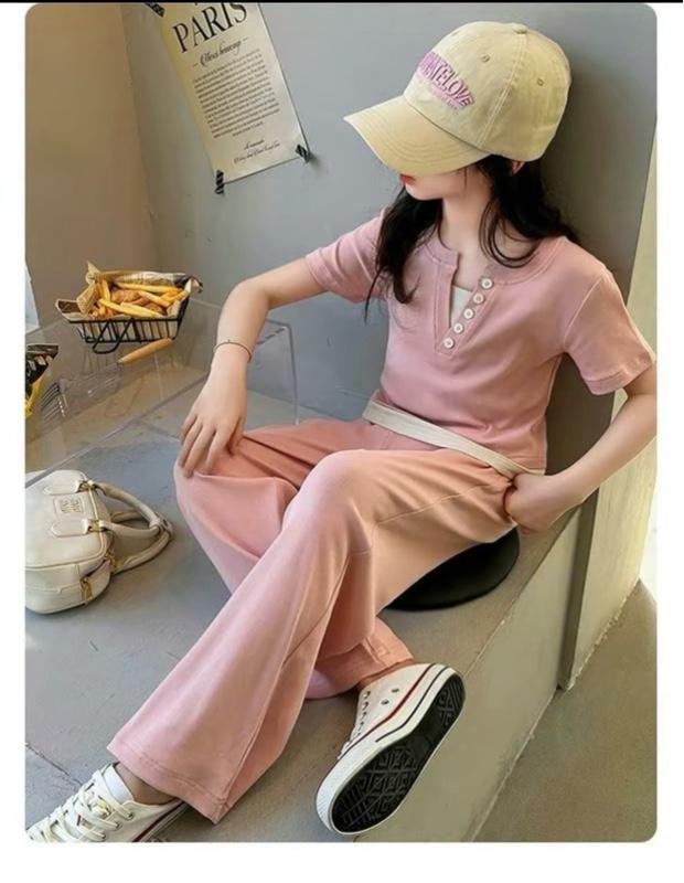 Product Introduction of Sét bộ quần áo mâu thun quần dài dành cho gái 18-45kg 3