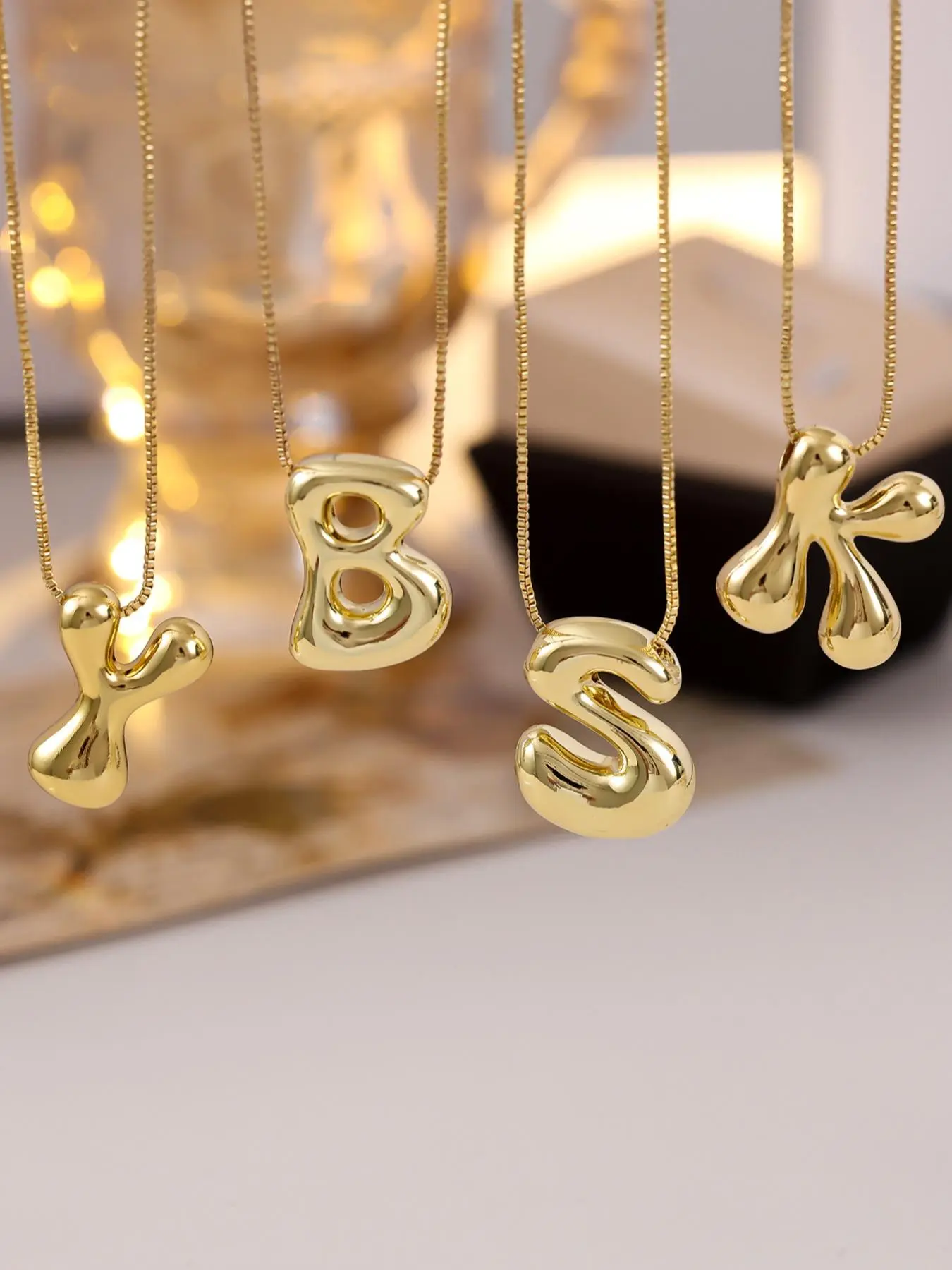Unisex Fashion Alphabet Detail Pendant Necklace, Casual Hollow Out Design Neckalce for Party, Daily Clothing Decor, Trendy Exquisite Dangling Jewelry As Gift