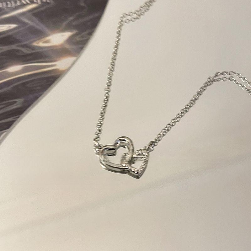 Vòng Cổ Dây Chuyền Xương Đòn Hình Trái Tim Lồng Vào Nhau, Hàng Mới Về, Dành Cho Nữ, Giá Cả Phải Chăng, Phong Cách Sang Trọng, Mặt Dây Chuyền Ngọt Ngào Và Ngầu Thích Hợp Làm Quà Tặng Cho Bạn Gái Và Bạn Thân 5