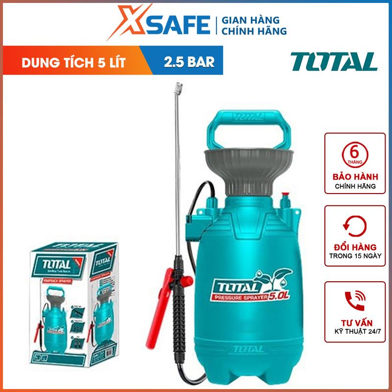 Bình xịt nước TOTAL 5 Lít - 2.5BAR Van xả áp an toàn Có thể điều chỉnh phun sương