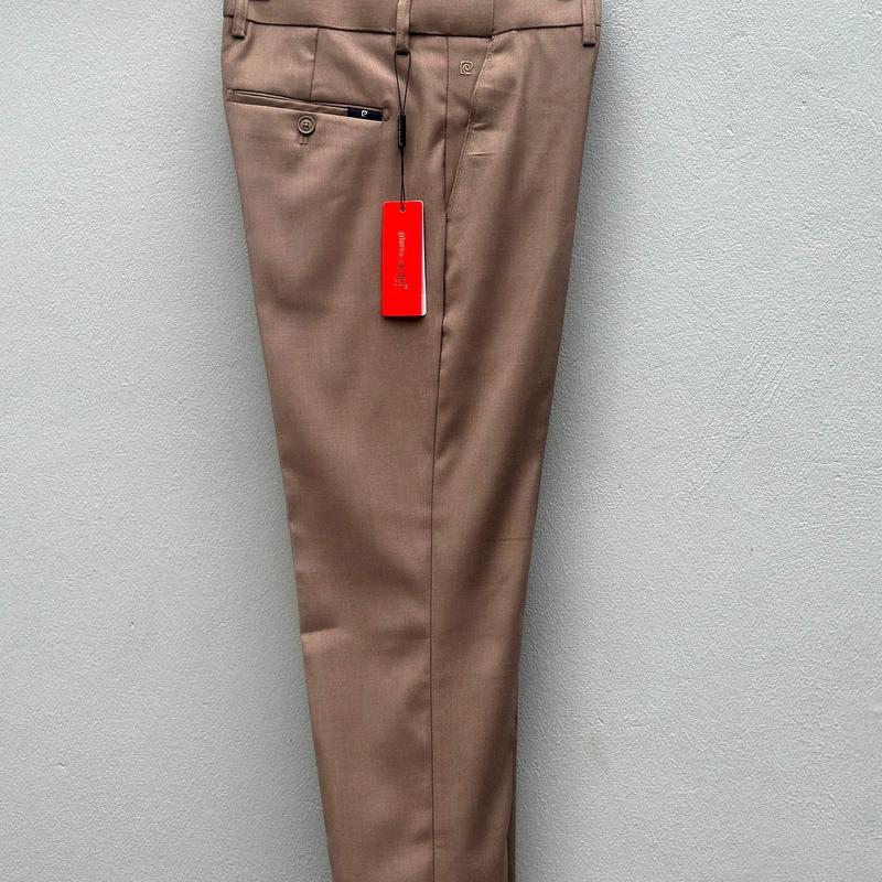 Quần Âu Nam Pierre Cardin Quần Vải Pierre Cardin Quần Ống Côn Cạp Chun Co Giãn Màu Nâu Đất
