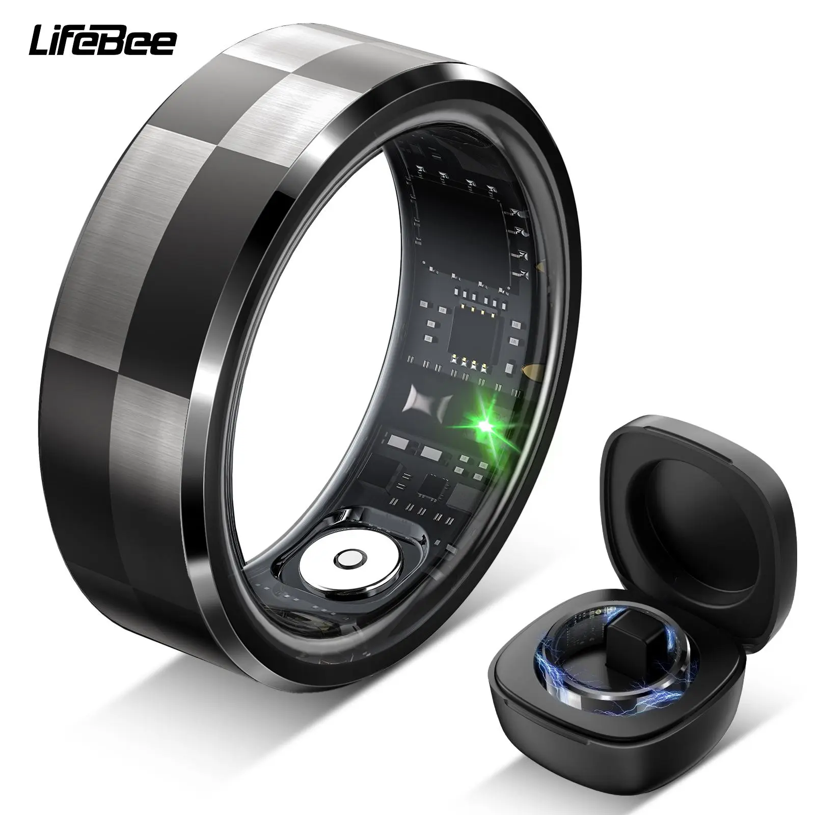 LIFEBEE R9 Smart Ring, 1 Count Rechargeable Smart Ring, Fashionable Equipment for Men & Women, Compatible with Android and iOS