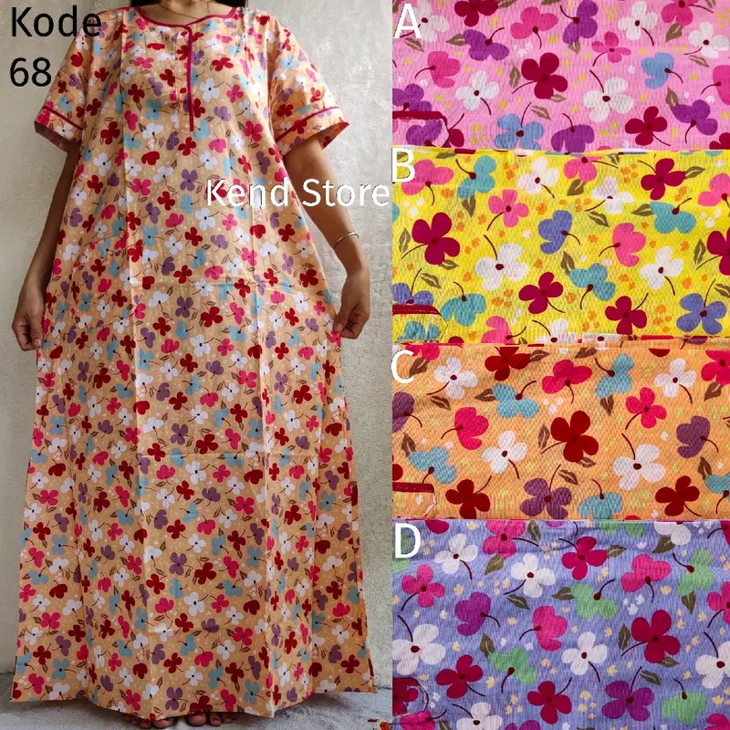 Daster Longpen Lengan Pendek Katun Jepang Motif Bunga Pretty Girl 6